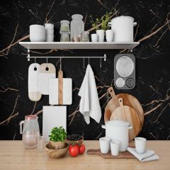 Vinil ADESIVO Alltak Decor - Marmore Marquina Brilho 1,22m