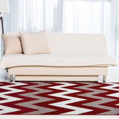 Tapete Geométrico Zig Zag - Vermelho - 1,50 x 2,00m